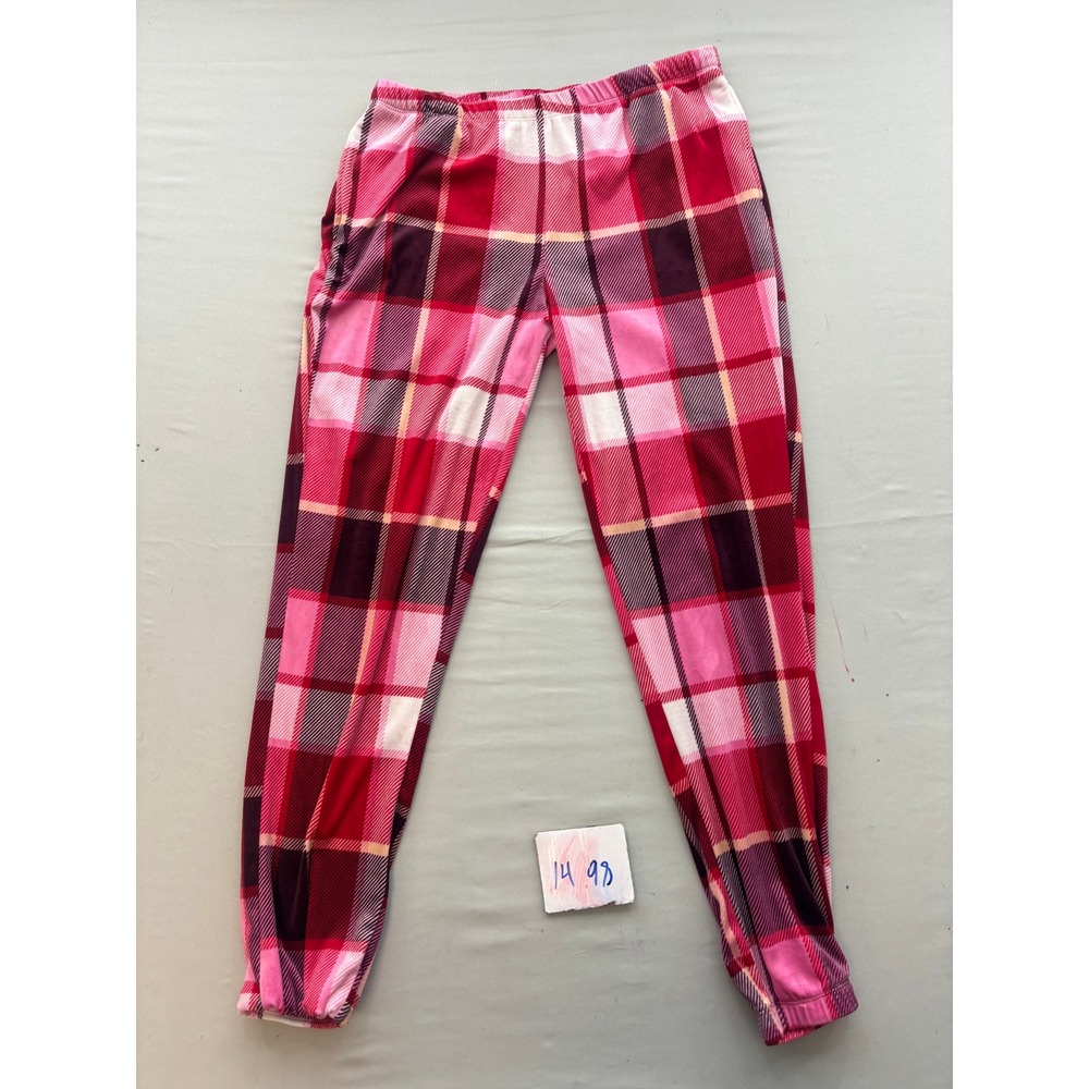 Joyspun Pink Red Plaid Pajama Jogger Pants Womens Small 4-6 Sleepwear Lounge